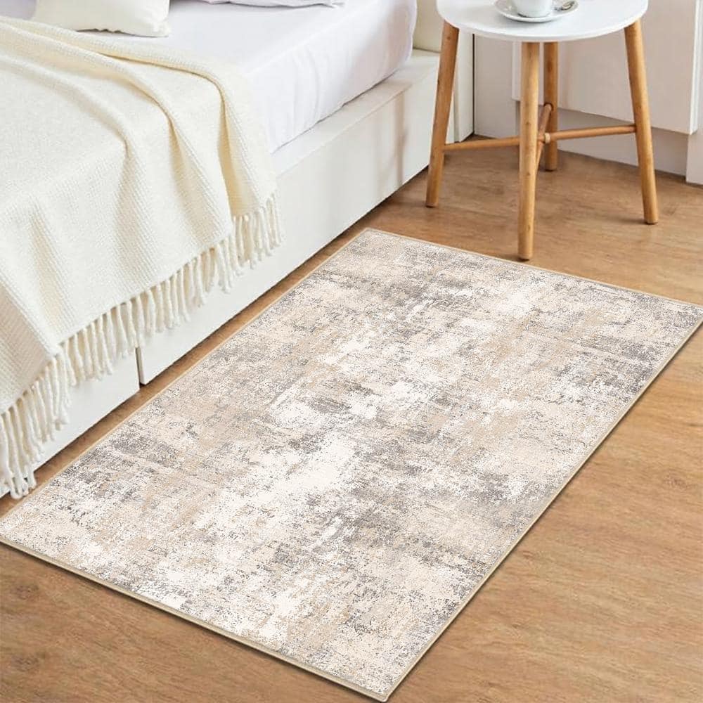 Van Gogh 8 ft. x 10 ft. Beige/Grey Modern Abstract Area Rug - thumbnail 3
