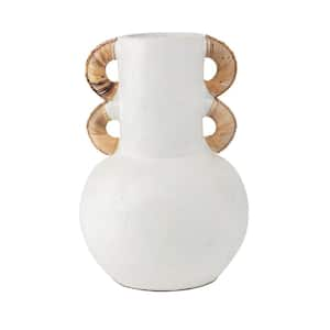 Sunglow Ceramic 5.75 in. Decorative Vase in White - Large