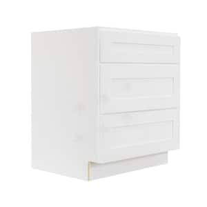 Lancaster White Plywood Shaker Stock Assembled Base Drawer Kitchen Cabinet 12 in. W x 34.5 in. H x 24 in. D