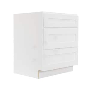 Lancaster White Plywood Shaker Stock Assembled Base Drawer Kitchen Cabinet 21 in. W x 34.5 in. H x 24 in. D