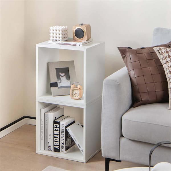 2-Pieces White 30.5 in. Accent Cabinet Stacking Cubes