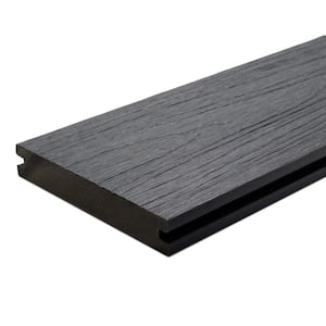 Naturale Magellan Series 1 in. x 5-1/2 in. x 0.5 ft. Westminster Gray Composite Decking Board Sample with Groove