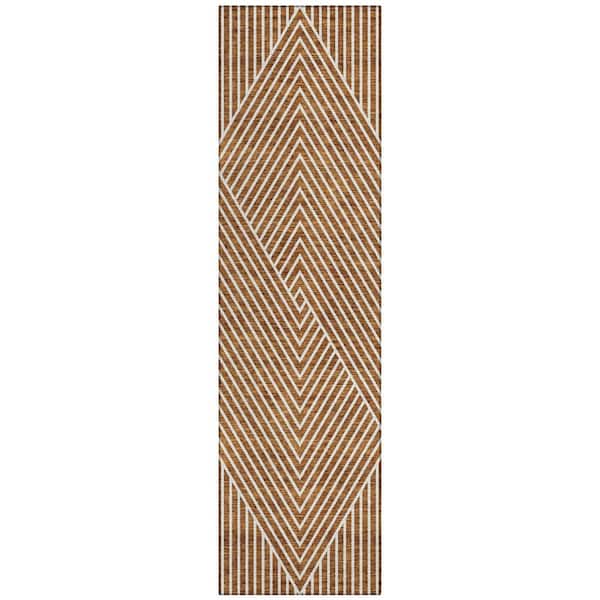 Addison Rugs Chantille Machine Washable Indoor/Outdoor Abstract ACN937 Terracotta 2 ft. 3 in. x 7 ft. 6 in. Area Rug