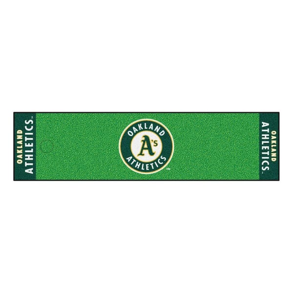 FANMATS MLB Oakland Athletics 1 ft. 6 in. x 6 ft. Indoor 1-Hole Golf Practice Putting Green