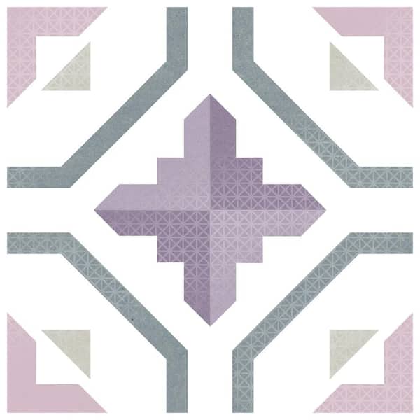 Merola Tile Prisma Lavender 10 in. x 10 in. Porcelain Floor and Wall Take Home Tile Sample