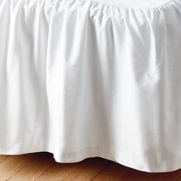 The Company Store Simple Tuck 21 In Gathered Solid White California King Bed Skirt Gr41 Ck White The Home Depot