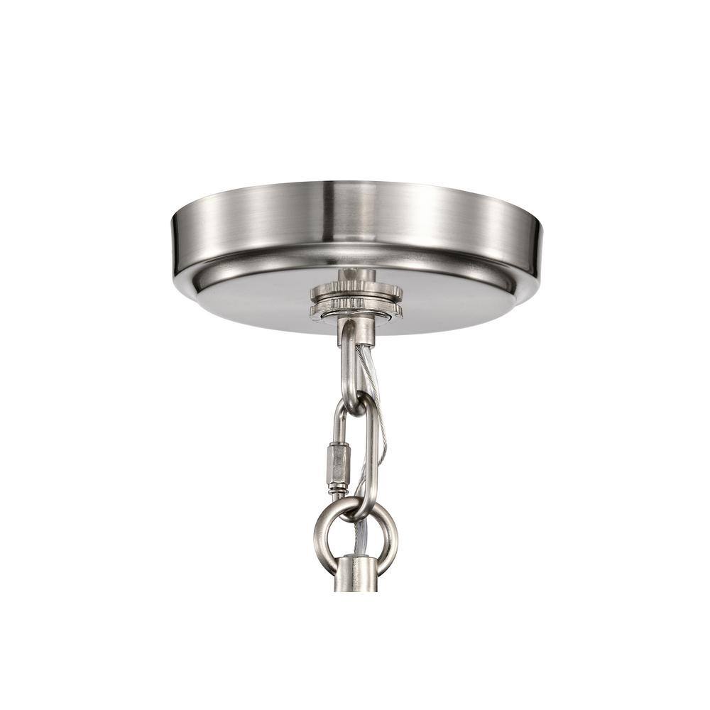Brushed Nickel 6-Light Modern Chandelier with Clear Cone Glass Shades