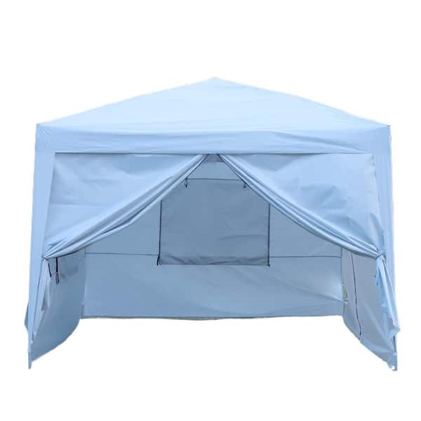 Unbranded 10 ft. x 10 ft. Outdoor White Metal Pop Up Gazebo Canopy Tent with Removable Sidewall, Mosquito Netting