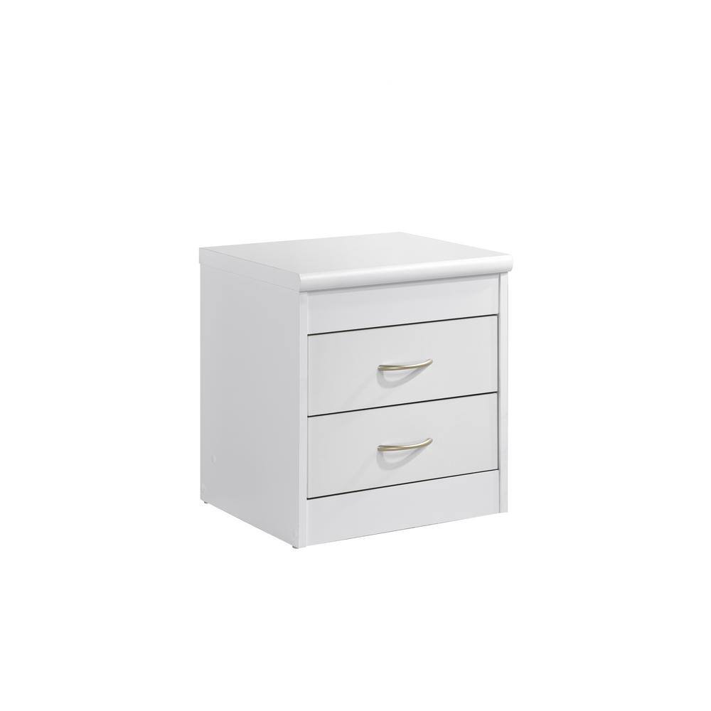 HODEDAH 2-Drawer Nightstand in White HI917N WHITE - The Home Depot