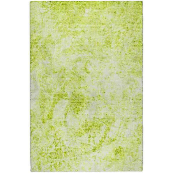 Dream Shag Premium Machine Washable Abstract ADS553 Aloe 3 ft. x 5 ft. Area Rug