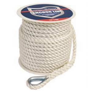 1/2 in. x 100 ft. Twisted Nylon Line With Thimble-White