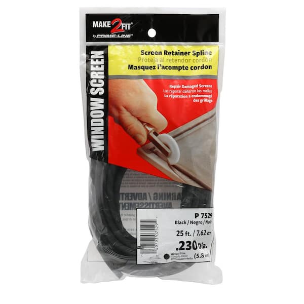 0.230 in. x 250 ft. Roll Black Screen Spline