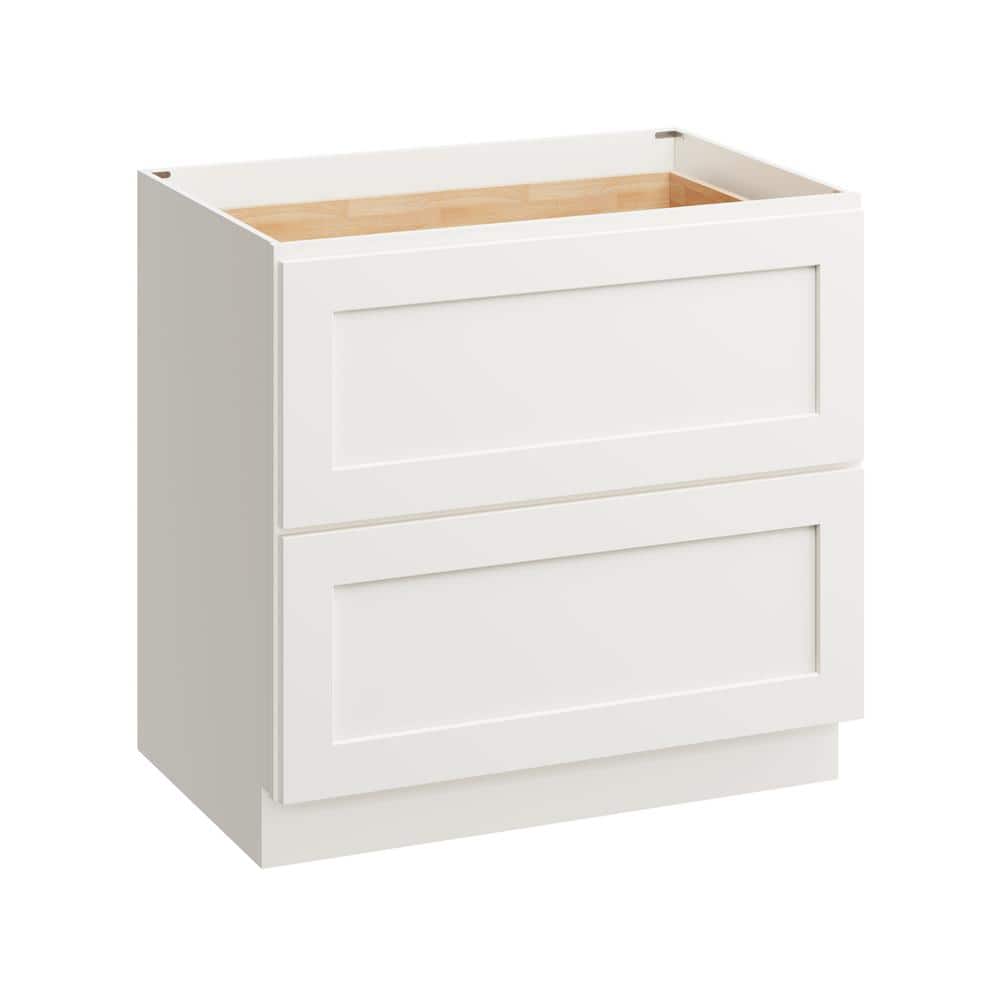 36 in. W x 24 in. D x 34.5 in. H Plywood Ready to Assemble Floor Base Kitchen Cabinet in White Shaker with 2-Drawers price history on PriceWatchPro