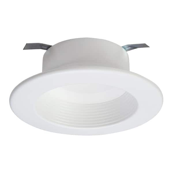 HALO RL 4 in. White Integrated LED Recessed Ceiling Light Fixture Retrofit Baffle Trim with 90 CRI, 4000K Cool White