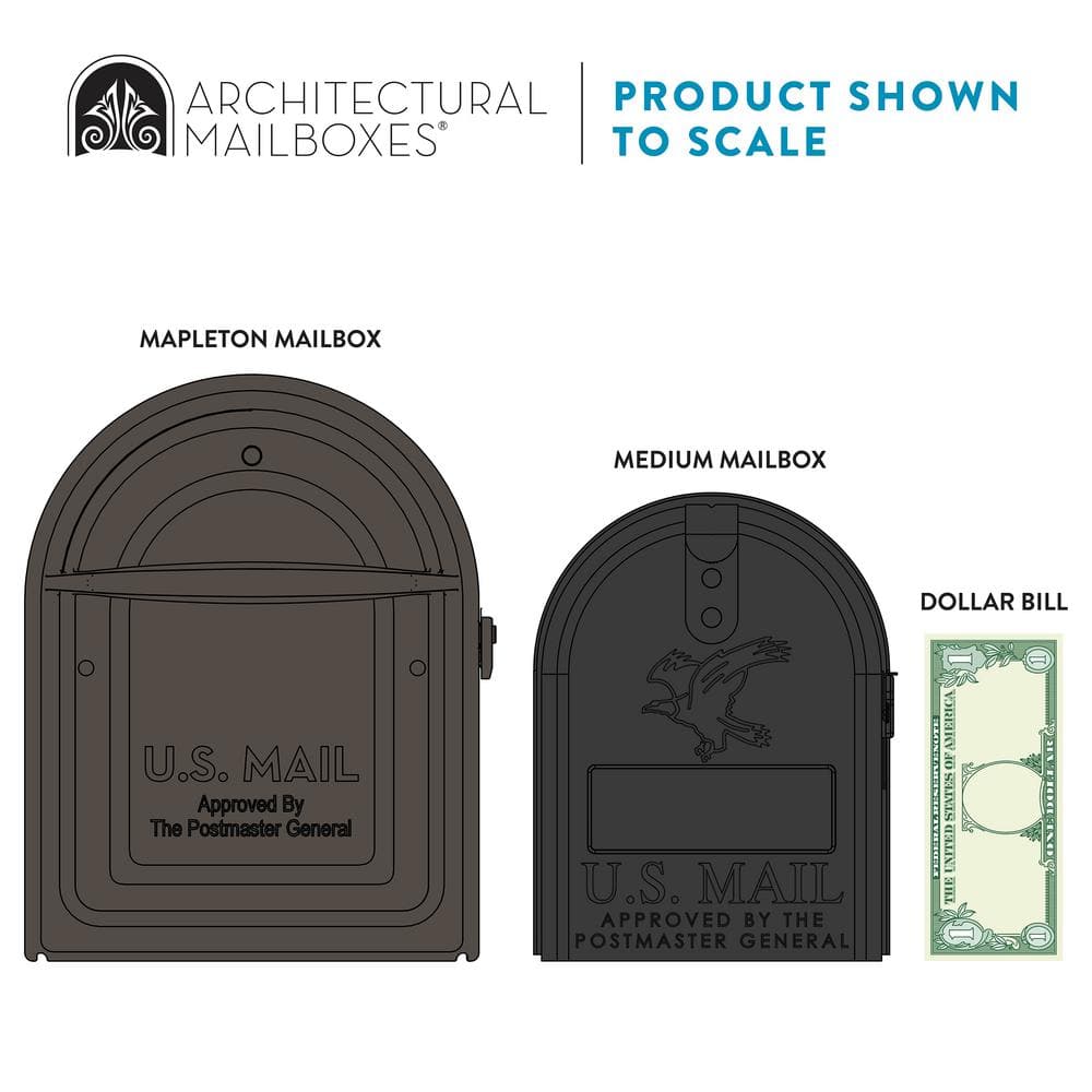 Mapleton Large Rubbed Bronze Steel Post Mount Mailbox