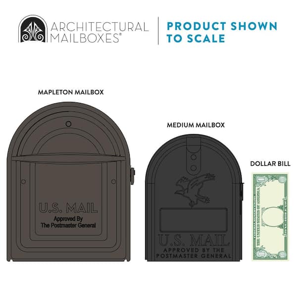 Mapleton Post Mount Mailbox Rubbed Bronze with Premium Champagne Flag Mapleton Post Mount Mailbox Rubbed Bronze with Premium Champagne Flag