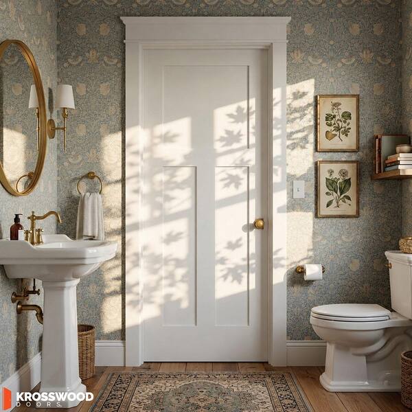 Krosswood Doors 32 in. x 80 in. Craftsman Shaker 3-Panel Primed