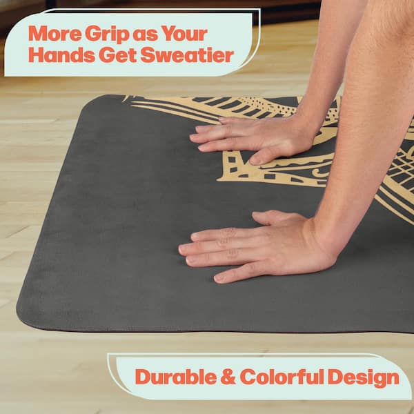 YOSA マット RAD Sportz Suede Hot Yoga Mat with Strap, Black - 68 in. L x 24 in