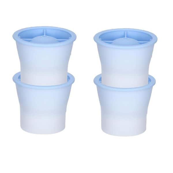 Stackable Easy Release Silicone Sphere Ice Mold Maker with Lids Black Round Ice Cube Tray for Drinks