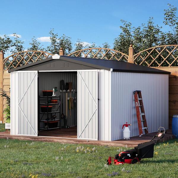 Sudzendf 14 ft. W x 10 ft. D Metal Storage Shed, Tools Storage