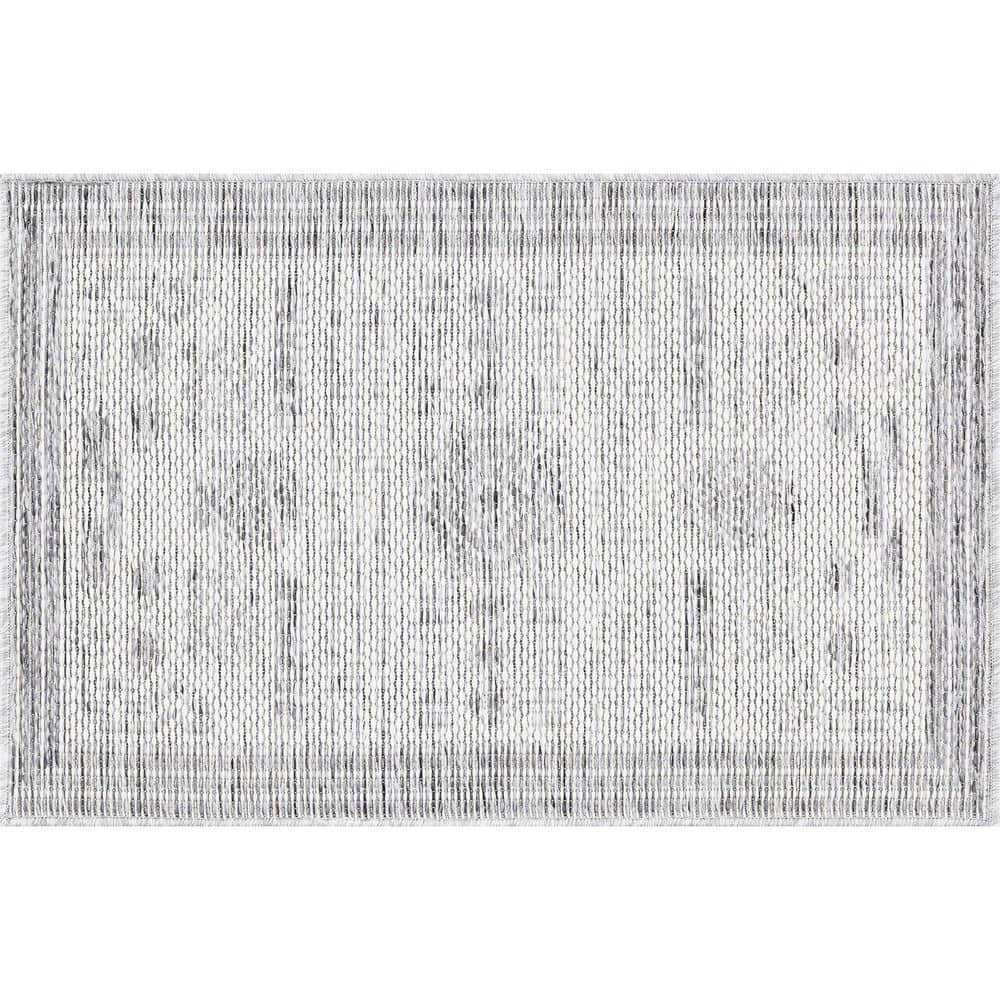 Bailey Gray 2 ft. x 3 ft. Transitional Geometric Flat Weave Polypropylene Rectangle Indoor/Outdoor Area Rug price history on PriceWatchPro