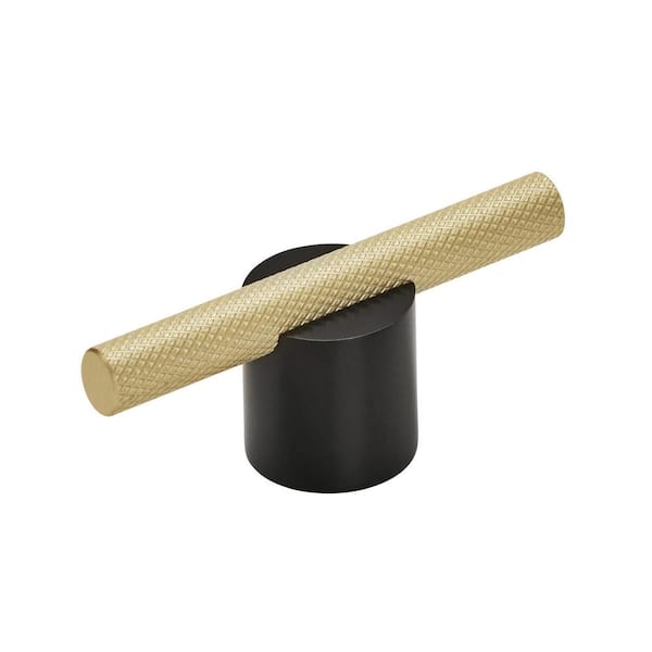 Amerock Transcendent 5/8 in. (16mm) Modern Matte Black/Matte Gold Bar Cabinet Pull