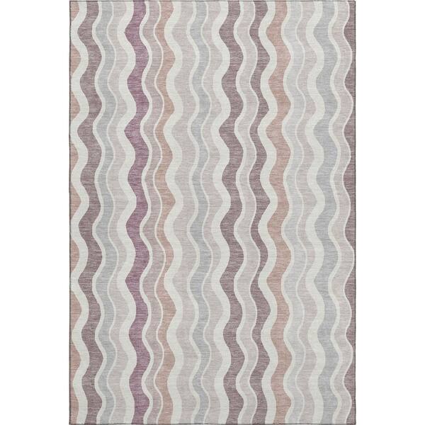 Mayfield Premium Machine Washable Abstract AMF2342 Blush 10 ft. x 14 ft. Area Rug