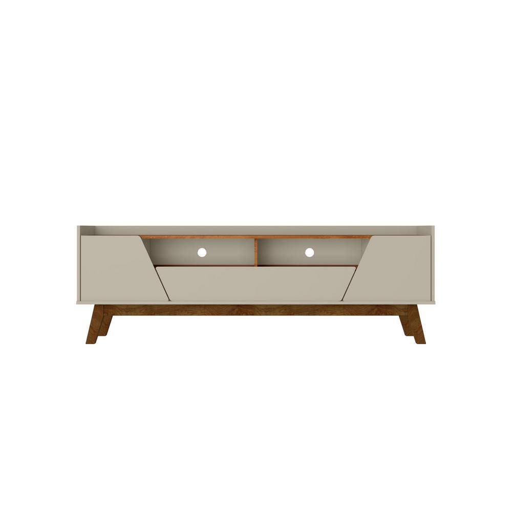 Manhattan Comfort Marcus Greige and Nature MidCentury Modern TV Stand Fits TVs Up to 70 in