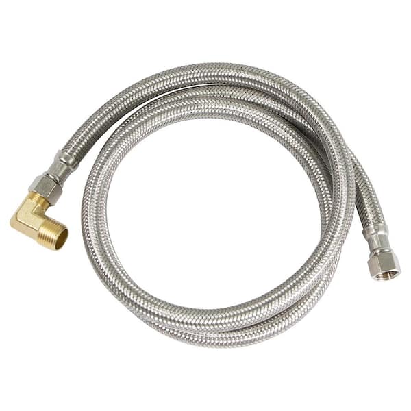 The Plumber's Choice 3/8 in. x 3/8 in. x 120 in. Braided Dishwasher Connector