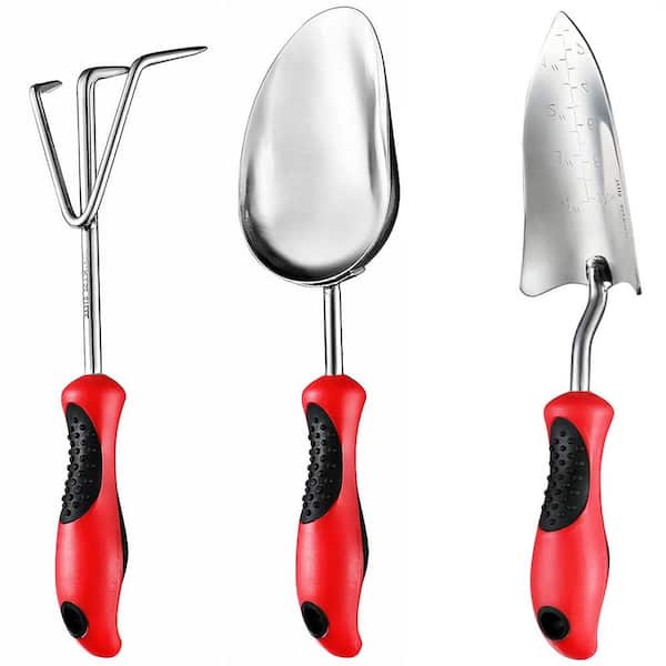 Dyiom 3-Piece Garden Tool Set Gardening Hand Tools Kit in Garnet