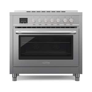 36 in. 5 Elements, Freestanding Electric Range with Convection Oven in. Stainless Steel with Legs, 4.3 cu. ft
