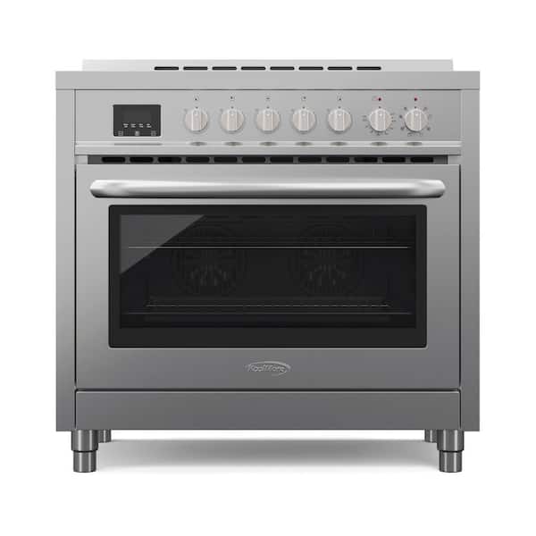 Koolmore 36 in. 5 Elements, Freestanding Electric Range with Convection Oven in. Stainless Steel with Legs, 4.3 cu. ft.