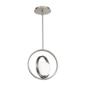 Ellington 1 Pendant 7-Watt Brushed Nickel Integrated LED Statement Glass Shade