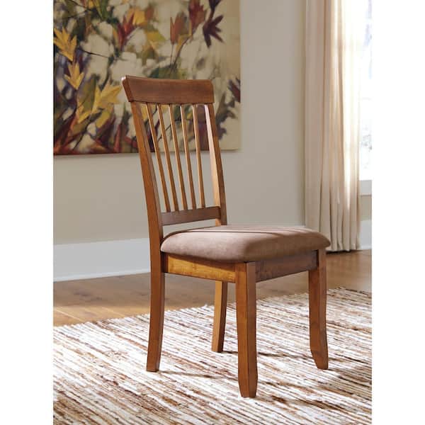 Berringer Brown Polyester with Cushion Side Chair (Set of 2)