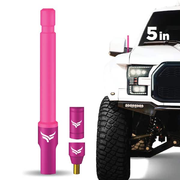 EcoAuto Universal Truck Antenna Replacement (5" Flexible) Fits Ford F-Series Dodge RAM Chevy & GMC Jeep 2007+ (Pink)