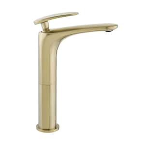 Sublime Single-Handle High Arc Single Hole Bathroom Faucet in Brushed Gold