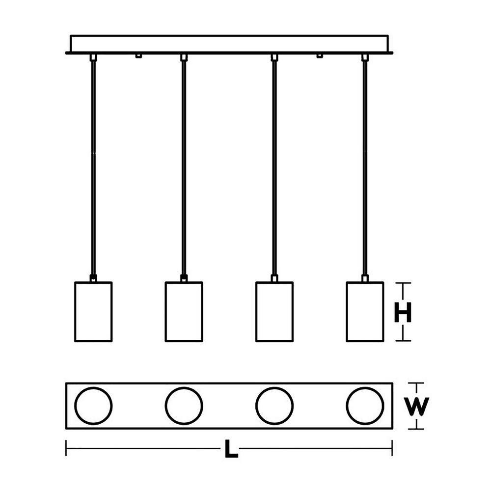 Tyke 36" Satin Brass 4-Light Linear Pendant