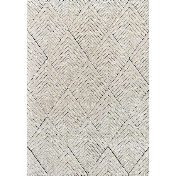 CosmoLiving by Cosmopolitan Cadence Alabaster Beige 5 ft. x 7 ft. Area Rug