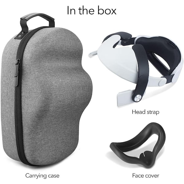 Wasserstein VR Headset Carrying Case, Head Strap, and Face Cover