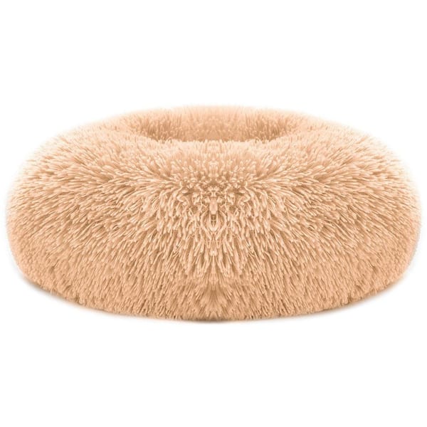 23.62 in. Pet Dog Bed Warm Fleece Sofa Bed Cushion Suit Less than 20 lbs. Medium Dog in Brown