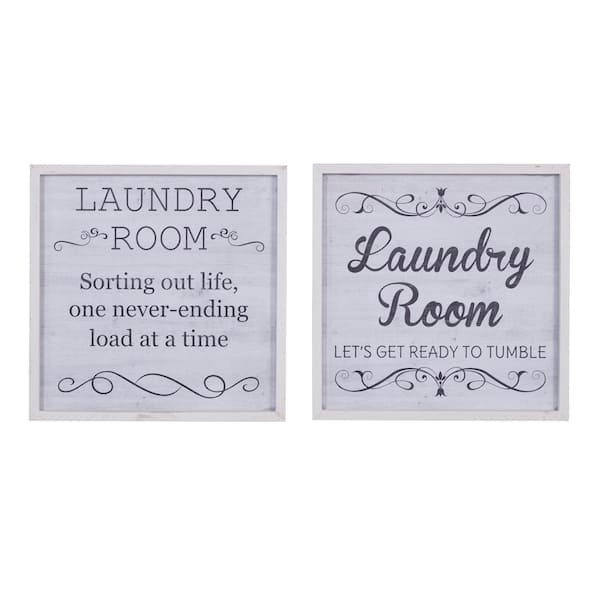 Litton Lane Farmhouse Wood White Wall Decor (Set of 2)