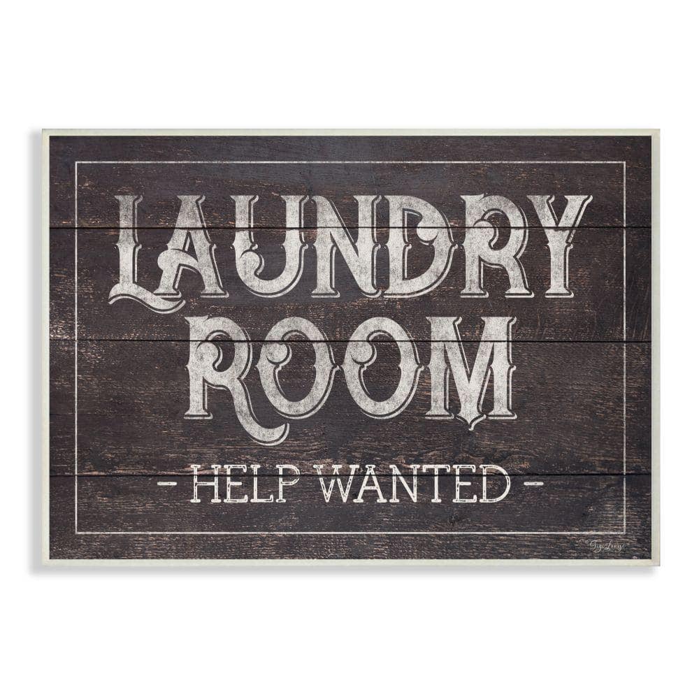 Dark Brown Wood Laundry Room Wall Plaque Art