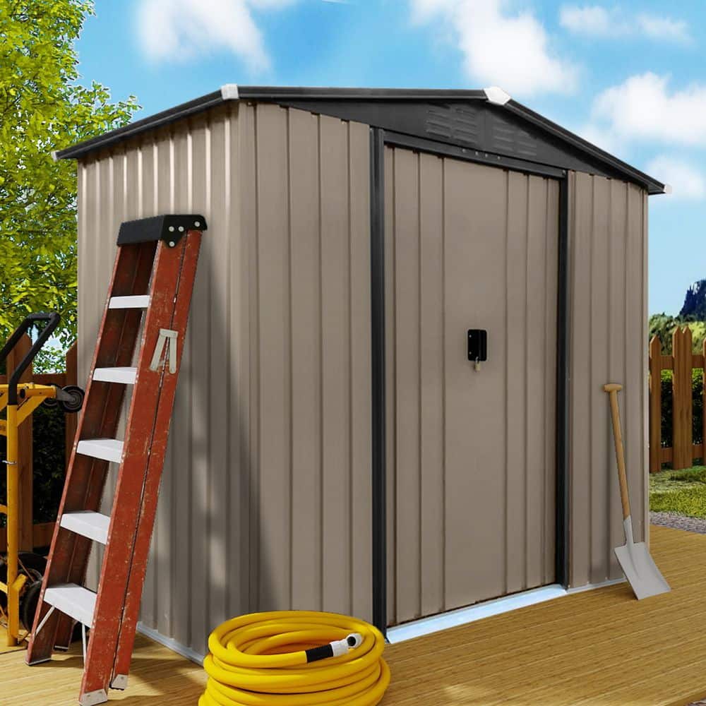 ToolCat 4 ft. W x 6 ft. D Metal Storage Shed with Vents for Garden