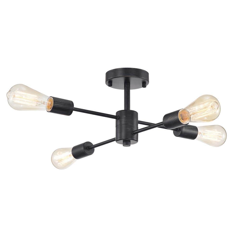 Phoebe 18 in. Dia 4-Light Sputnik Antique Black Finish Flush Mount price history on PriceWatchPro
