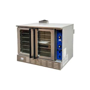 38 in. W Commercial Electric Convection Oven Three Phase in Stainless Steel 54,000 BTU with Casters 208-Volt