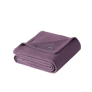 EB Solid Waffle Purple 100% Cotton Full/Queen Blanket