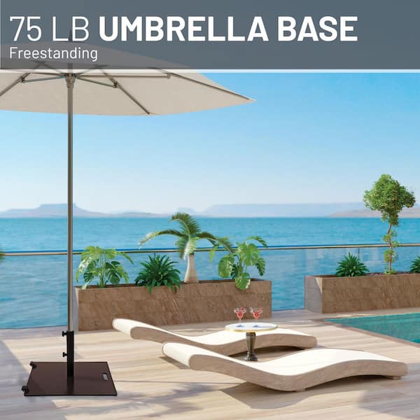 best stand alone patio umbrella base US Weight 75 lb Flat Brown Steel Stand-Alone Patio Umbrella Base, FUB75BRZ
