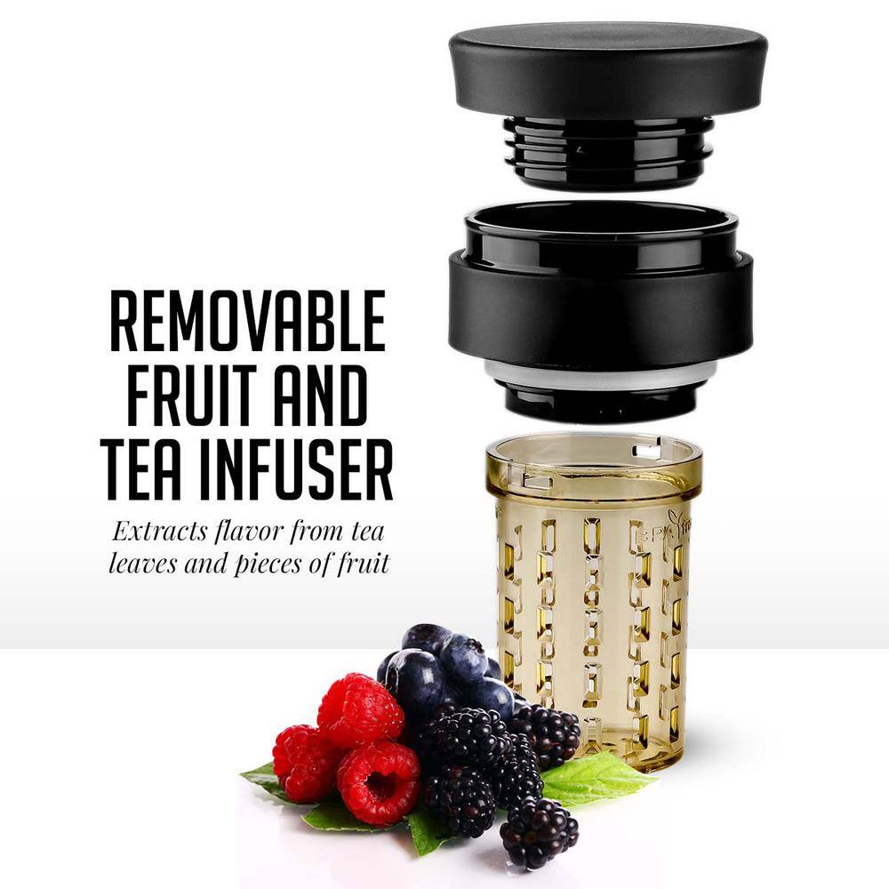 Ovente 12 oz Silver Stainless Steel Travel Tumbler with Tea Infuser