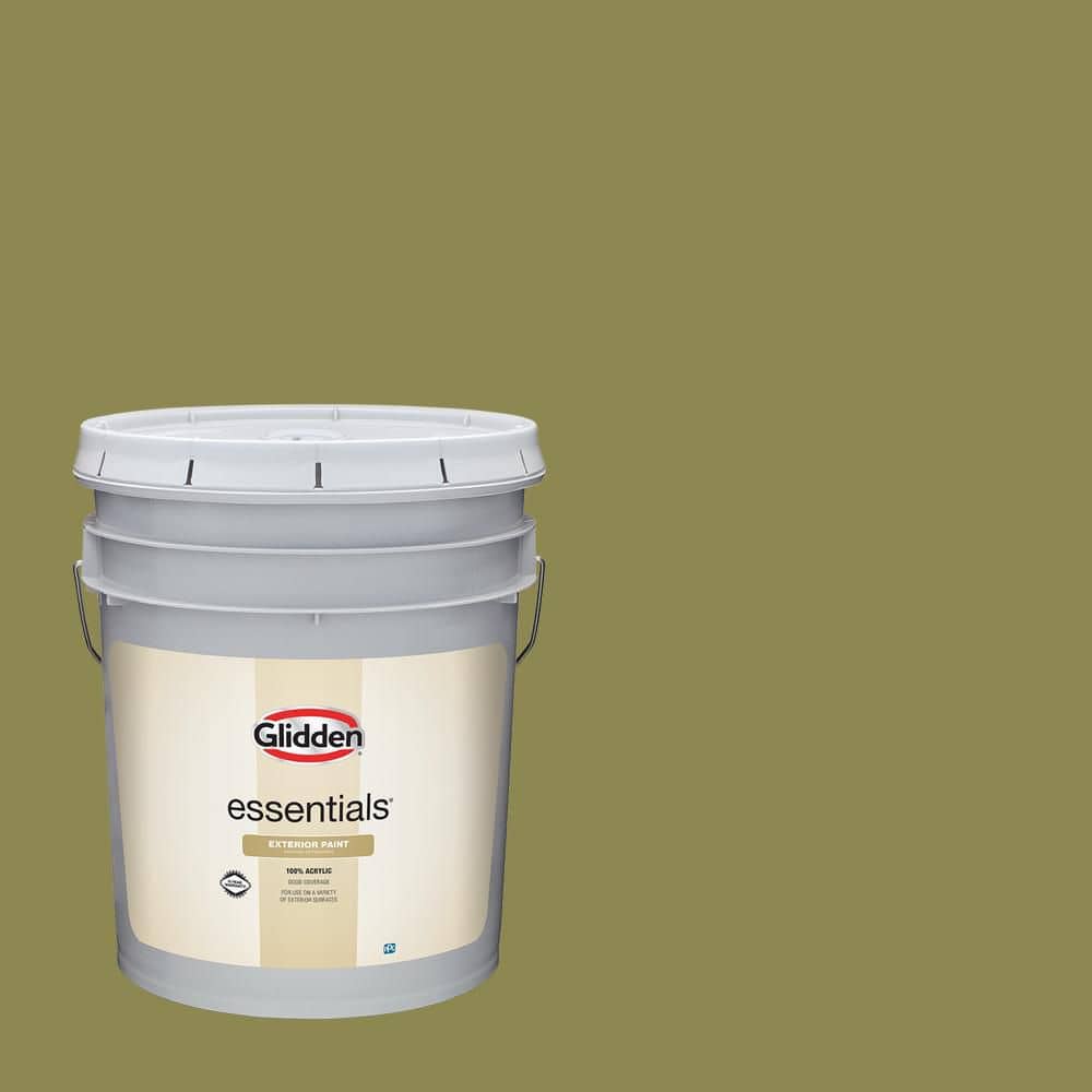 Glidden Essentials 5 gal. Bronze Green PPG1114-6 Flat Exterior