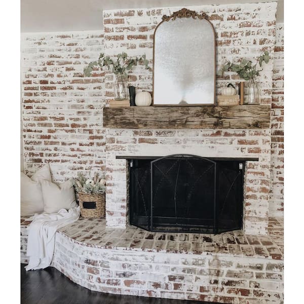 19 in. W x 30 in. H Large Arched Traditional Arch Mirror Metal Framed Antique Mirror Wall Bathroom Vanity Mirror in Gold
